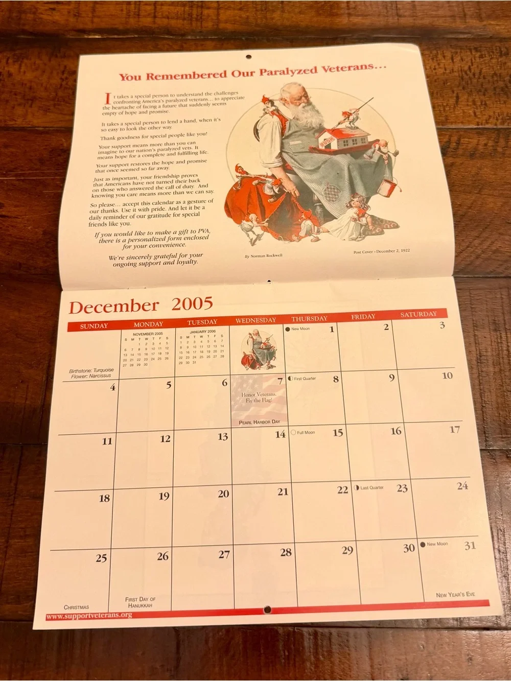 2006 THE SATURDAY EVENING POST CALENDAR BY NORMAN ROCKWELL (PVA)
